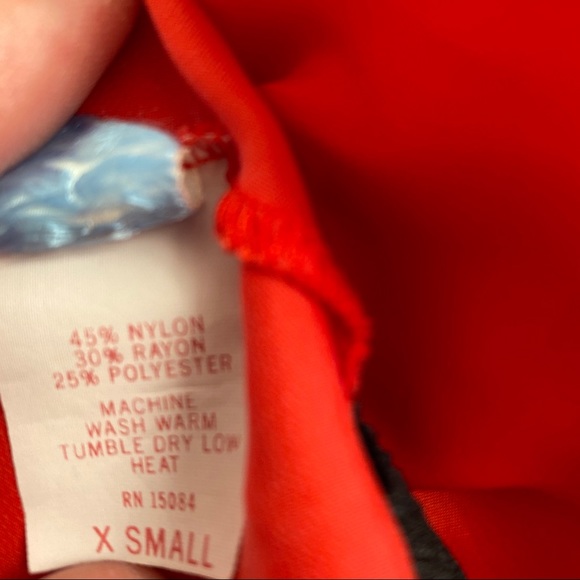 Nightwinds red satin feel panties with black lace - Picture 5 of 8